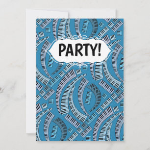 Piano Keys Curved Invitation Kaart
