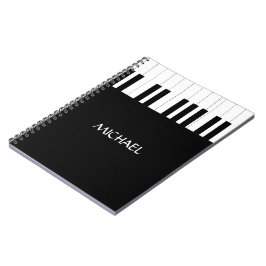 PIANO KEYS DESIGN NAAM MUZIEKLIEFHEBBER NOTITIEBOEK