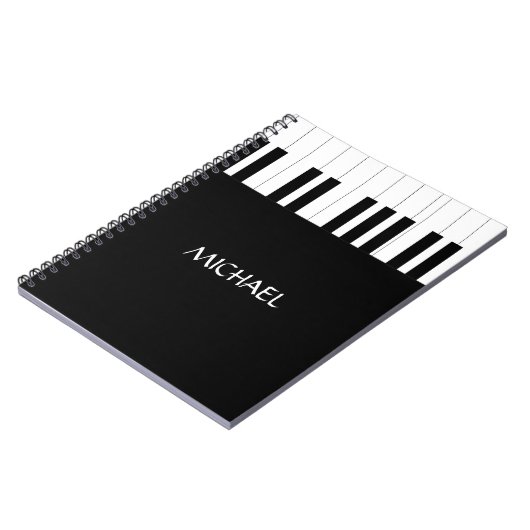 PIANO KEYS DESIGN NAAM MUZIEKLIEFHEBBER NOTITIEBOEK (Linkerzijde)