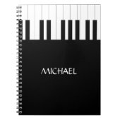 PIANO KEYS DESIGN NAAM MUZIEKLIEFHEBBER NOTITIEBOEK (Voorkant)