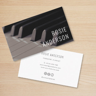 Piano Keys Eenvoudige Minimalistische Professionee Visitekaartje