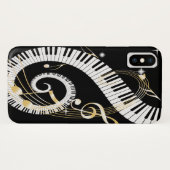 Piano Keys en Golden Muzieknoten Case-Mate iPhone Case (Achterkant (horizontaal))