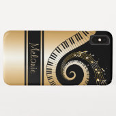 Piano Keys et Gold Music Notes Galaxy Coque (Dos (Horizontal))