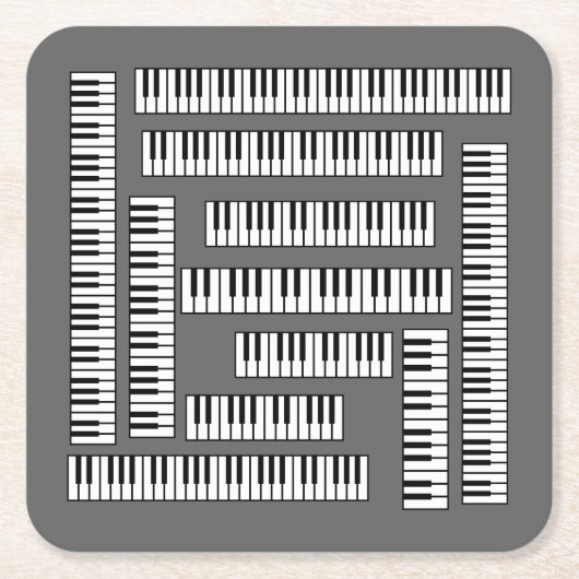 Piano Keys EV Vierkante Kartonnen Onderzetter (Voorkant)