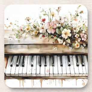 Piano Keys Floral Bouquet Bier Onderzetter