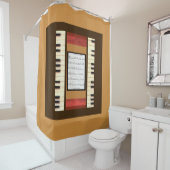 Piano Keys Frame Sheet Musique rideau de douche (En situation)