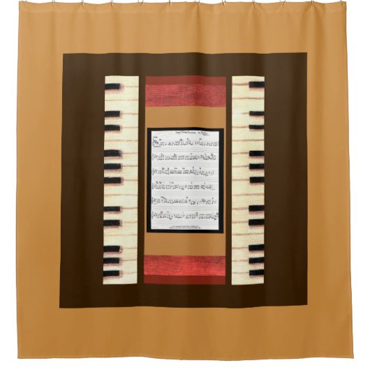 Piano Keys Frame Sheet Musique rideau de douche (Devant)