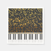 Piano Keys Gold Polka Dots Pattern Servetten (Voorkant)