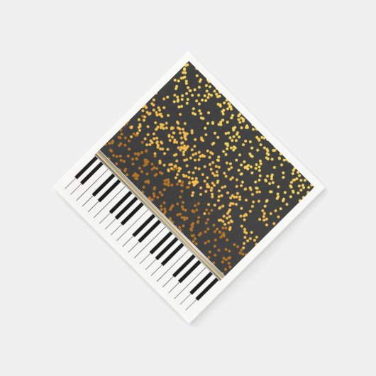 Piano Keys Gold Polka Dots Pattern Servetten (Hoek)