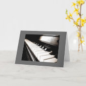 Piano Keys Grey Border Note Kaart (Gele Bloem)