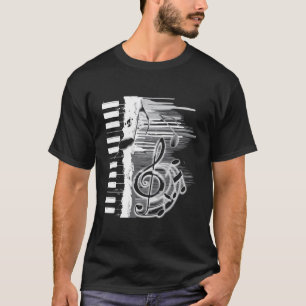 Piano Keys Lange Mouw Shirt Pianist Spelers Leren