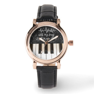 Piano Keys met Bijbelvers Quote Christelijk Horloge