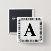 Piano Keys Monogram Pianist Piano Player Button (Voorkant /achterkant)