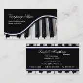 Piano Keys Music Visitekaartjes ~ paars (Voorkant / Achterkant)