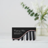 Piano Keys Music Visitekaartjes ~ Red (Staand voorkant)