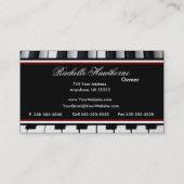 Piano Keys Music Visitekaartjes ~ Red (Achterkant)