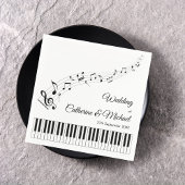 Piano Keys Musical Notes Zwart-wit bruiloft Servet