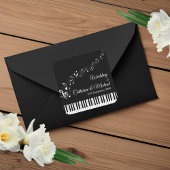 Piano Keys Musical Notes Zwart-wit bruiloft Vierkante Sticker
