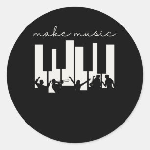 Piano Keys Musician Band Orchestra Music Teacher Ronde Sticker