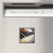 Piano Keys Musique Cadeaux Carré Frigo Magnet (In Situ (Lave-vaisselle))