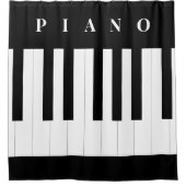 Piano Keys Muziek Keyboard Instrument Zwart Wit Douchegordijn (Voorkant)
