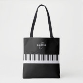 Piano Keys Muziekinstrument Monogrammed Draagtas (Voorkant)