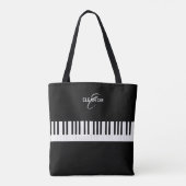 Piano Keys Muziekinstrument Monogrammed Draagtas (Achterkant)