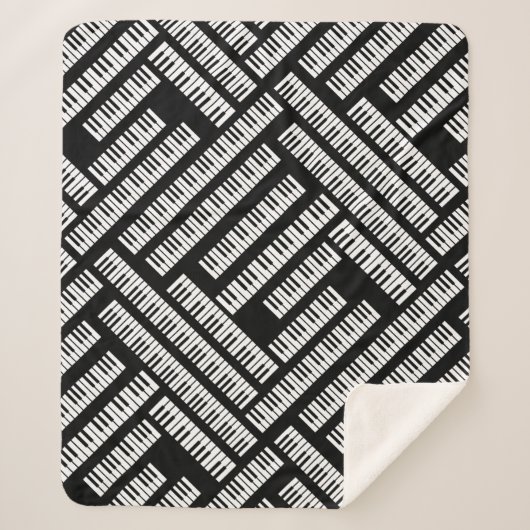 Piano Keys Pattern Sherpa Deken (Voorkant)