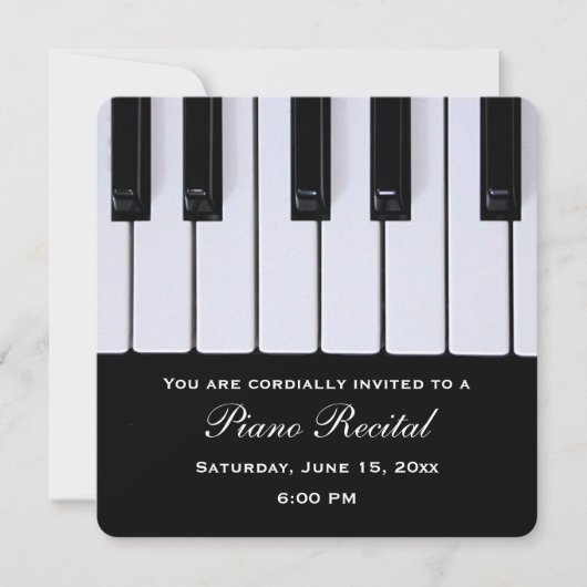 Piano Keys Piano Considérant Invitations (Devant)
