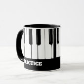 Piano Keys "Practice"  Mok tekst (Voorkant links)
