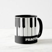 Piano Keys "Practice"  Mok tekst (Voorkant rechts)
