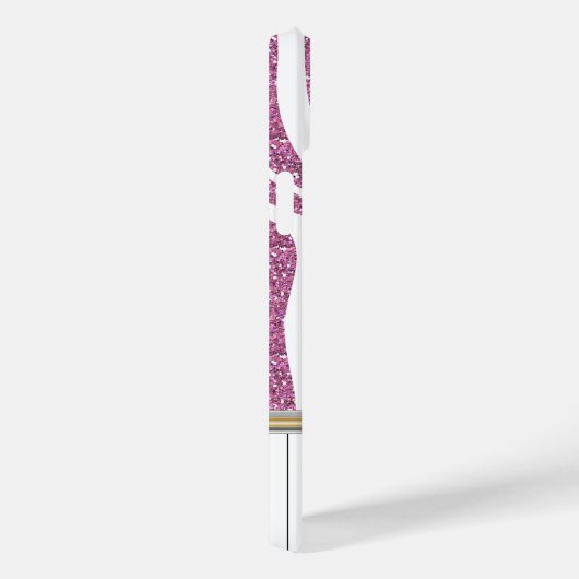 Piano Keys Roze Glitter Zebra Afdrukken Case-Mate iPhone Case (Achterkant / Rechts)