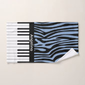 Piano Keys Sky Blauw en zwart Zebra Print Bad Handdoek (Handdoek)