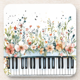 Piano Keys Spring Floral Boeket drankenachtbaan Bier Onderzetter