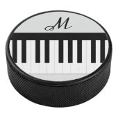 Piano Keys Stijlvolle Monogram Muziek Thema Hockey Puck (3/4)