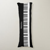 Piano Keys Toetsenbord Muziek Zwart Wit Gepersonal Lichaamskussen (Voorkant Verticaal)