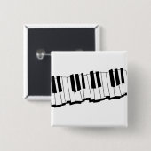 Piano Keys Vierkante Button 5,1 Cm (Voorkant /achterkant)