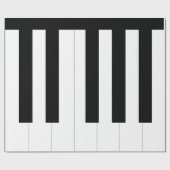 Piano Keys Zwart-wit Keyboard Muziek Lover's Cadeaupapier (Vlak)