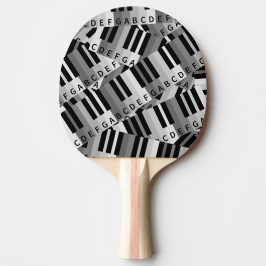 Piano Keys Zwart-wit patroon Tafeltennisbatje (Voorkant)