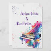 Piano kunst bruiloft uitnodiging (Voorkant)