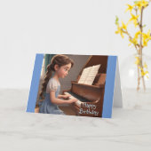 Piano Leçon carte d'anniversaire (Fleur jaune)