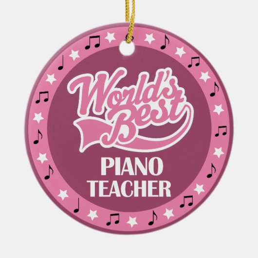 Piano-leraar Gift voor haar Keramisch Ornament (Voorkant)