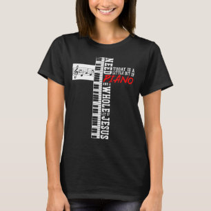 Piano-leraar Pianist-toetsenbord Cross Jesus Chris T-shirt