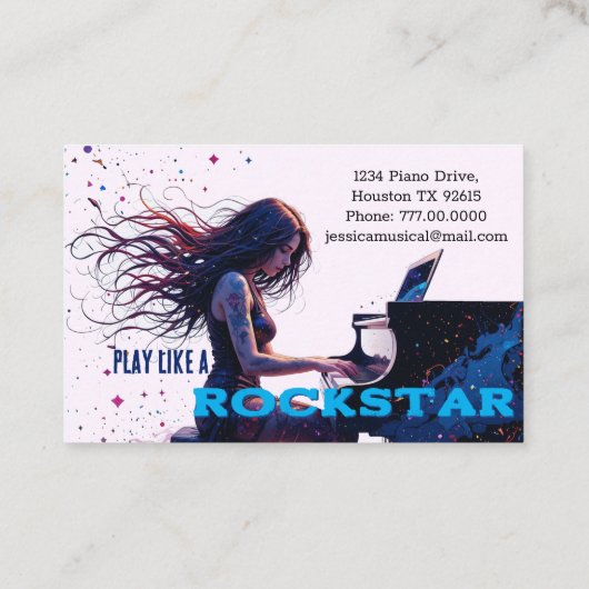 Piano-leraar Visitekaartje (Achterkant)