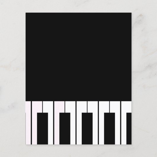 Piano Lesson Musical Keyboard Instructor Tutor Flyer (Achterkant)