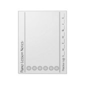 Piano Lesson Note Pad Notitieblok (Gedraaid)