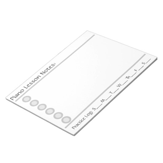 Piano Lesson Note Pad Notitieblok (Schuin)
