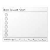 Piano Lesson Note Pad Notitieblok (Voorkant)