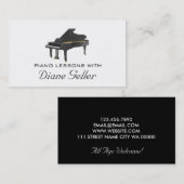 Piano Lessons Music Teacher Visitekaartje (Voorkant / Achterkant)