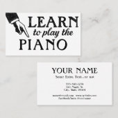 Piano Lessons Visitekaartjes - Koel Vintage (Voorkant / Achterkant)